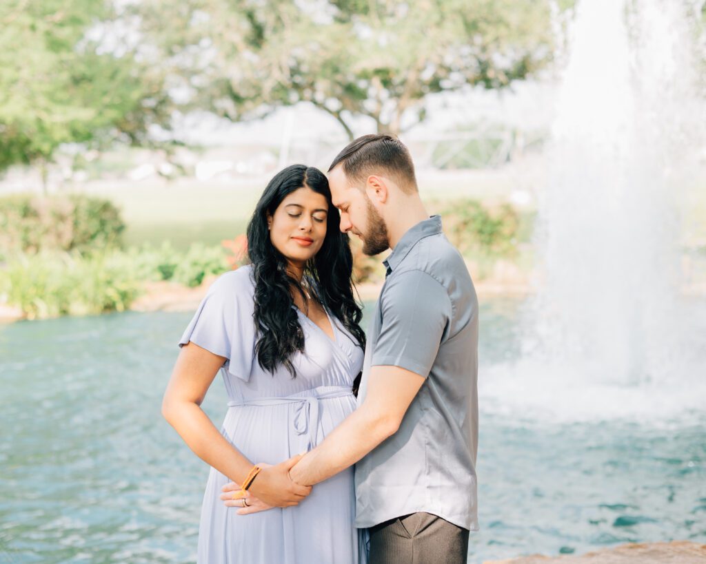 McDougle Maternity Session by the fountain 