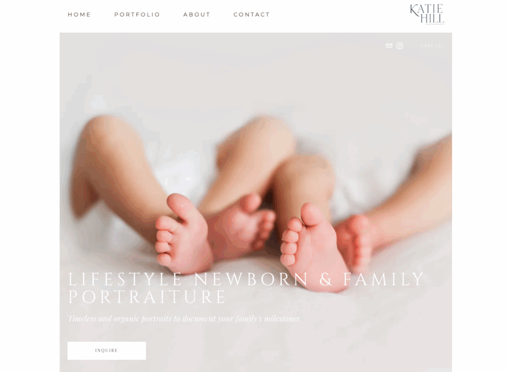 Homepage image of Katie Hill Photography webiste
